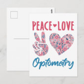 Vrede Liefde Optometrie Optometrist Briefkaart (Voorkant / Achterkant)