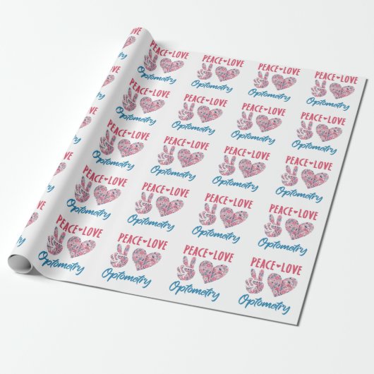 Vrede Liefde Optometrie Optometrist Cadeaupapier (Uitgerold)