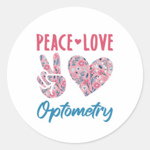 Vrede Liefde Optometrie Optometrist Ronde Sticker