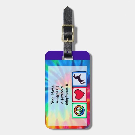 Vrede, liefde, paarden bagagelabel (Voorkant verticaal)