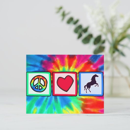 Vrede, liefde, paarden briefkaart (Staand voorkant)