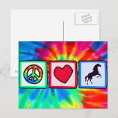 Vrede, liefde, paarden briefkaart (Voorkant / Achterkant)