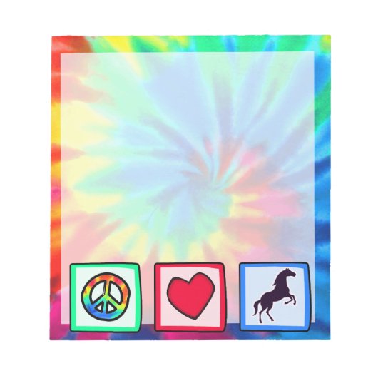 Vrede, liefde, paarden notitieblok (Voorkant)