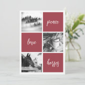 Vrede liefde paarden Paard minnaar Kerstmis Vakant Feestdagenkaart (Staand voorkant)