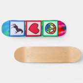 Vrede, liefde, paarden persoonlijk skateboard (Horizontaal)