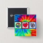 Vrede, liefde, paarden vierkante button 5,1 cm (Voorkant /achterkant)