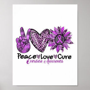 Vrede Liefde Paarse Zonnebloem Drugs Overdosis Bew Poster