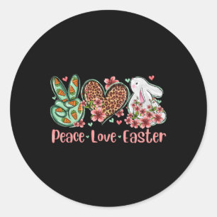 Vrede Liefde Paashaas Bloem Luipaard Schotlandse r Ronde Sticker