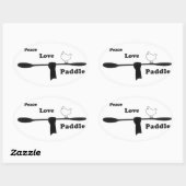 Vrede Liefde Paddle, Dual Blade Ovale Sticker (Vel)