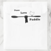 Vrede Liefde Paddle, Dual Blade Ovale Sticker (Tas)