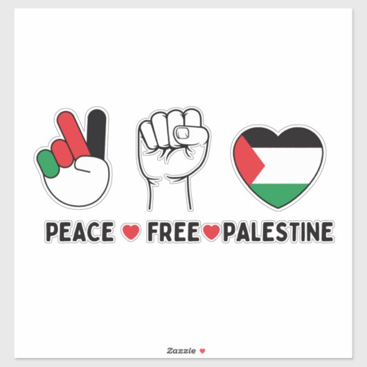 vrede liefde Palestina - vrijheid voor Palestijnen Sticker (Vel)