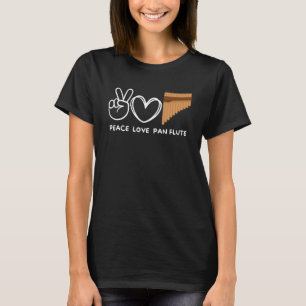 Vrede Liefde Pan Fluit Retro Pan Fluit T-shirt
