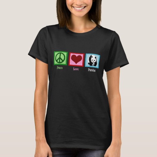 Vrede Liefde Panda Beer T-shirt (Voorkant)