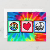 Vrede, liefde, Pandas Briefkaart (Voorkant / Achterkant)