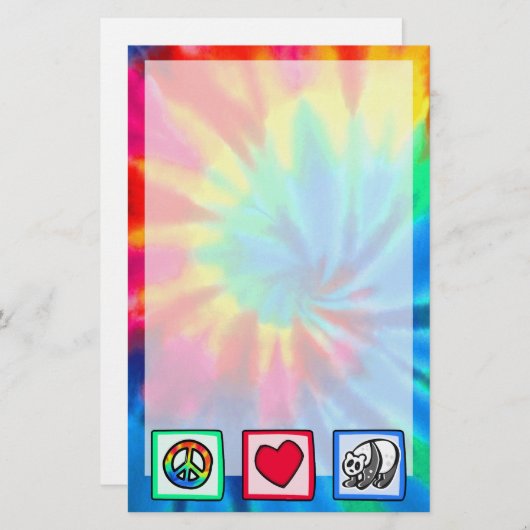 Vrede, liefde, Pandas Briefpapier (Voorkant / Achterkant)