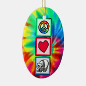 Vrede, liefde, Pandas Keramisch Ornament (Rechts)