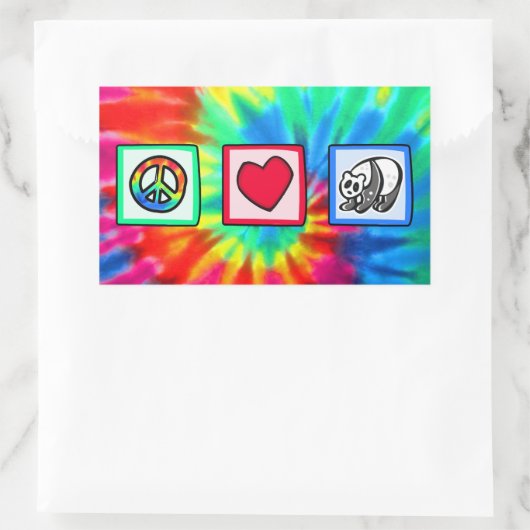 Vrede, Liefde, Panda's Rechthoekige Sticker (Tas)