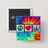 Vrede, liefde, Pandas Vierkante Button 5,1 Cm (Voorkant /achterkant)