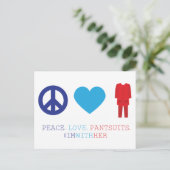 Vrede. Liefde. Pantpakken. Briefkaart (Staand voorkant)