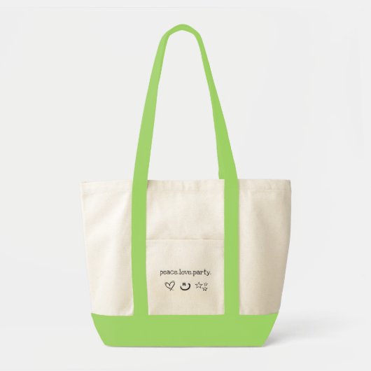 Vrede. Liefde. Partij. Tote Bag (Voorkant)
