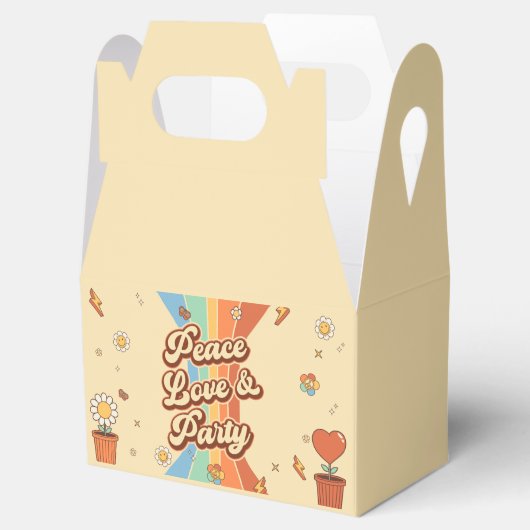 Vrede Liefde Party Retro Regenboog 6e Verjaardag Bedankdoosjes (Geopend)