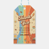 Vrede Liefde Party Retro Regenboog 6e Verjaardag Cadeaulabel (Voorkant)