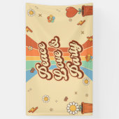 Vrede Liefde Party Retro Regenboog 6e Verjaardag Spandoek (Verticaal)