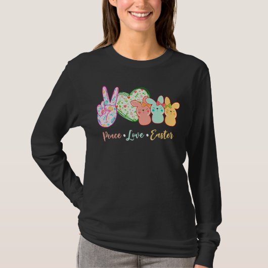 Vrede Liefde Pasen Bunnies Pasen T-shirt (Voorkant)