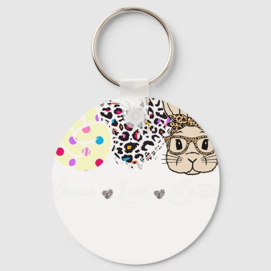 vrede liefde pasen, retro, vintage sleutelhanger (Voorkant)