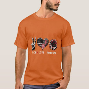 Vrede, Liefde & Patriottische Vibes – USA Freedom  T-shirt