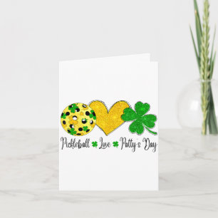 Vrede liefde patty's dag pickleball shamrocks st kaart