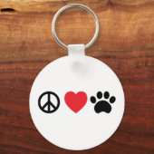 Vrede, Liefde, Paw Button Sleutelhanger (Voorkant)