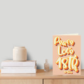 Vrede Liefde Peach Retro Groovy 18e Gelukkige Verj Kaart