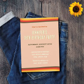 Vrede Liefde Peach Retro Groovy Zonsondergang 18e Kaart