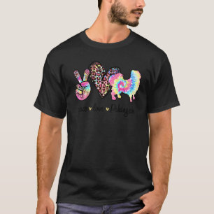 Vrede liefde Pekingese Verf Verf Vrouwen Dog Moede T-shirt
