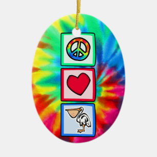 Vrede, liefde, Pelicans Keramisch Ornament