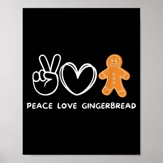 Vrede, Liefde Peperkoek Retro Peperkoek Liefhebber Poster (Voorkant)