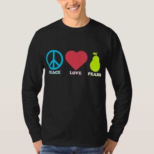 Vrede Liefde Peren Grappig Peer Fruit T-shirt (Voorkant)