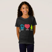 Vrede Liefde Peren Grappig Peer Fruit T-shirt (Voorkant volledig)