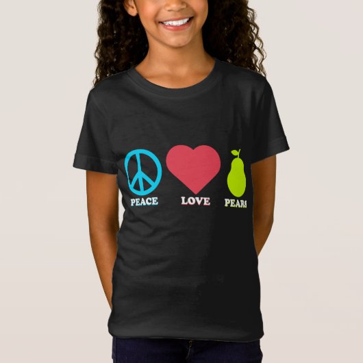 Vrede Liefde Peren Grappig Peer Fruit T-shirt (Voorkant)