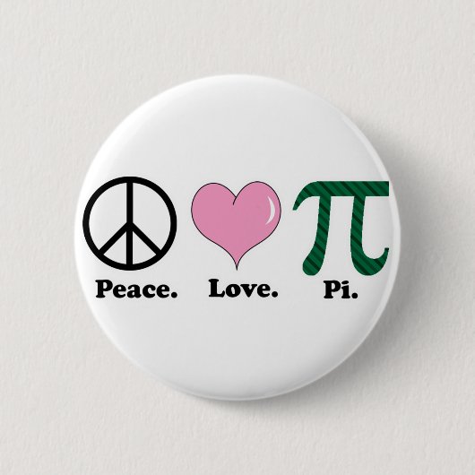 vrede liefde pi ronde button 5,7 cm (Voorkant)