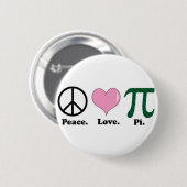 vrede liefde pi ronde button 5,7 cm (Voorkant /achterkant)