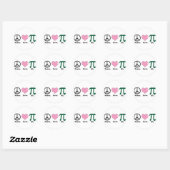 vrede liefde pi ronde sticker (Vel)