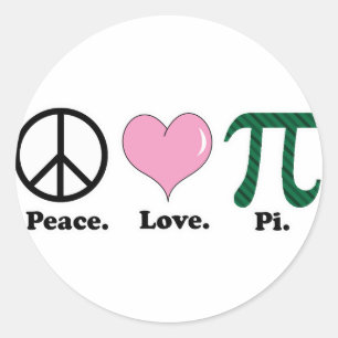 vrede liefde pi ronde sticker