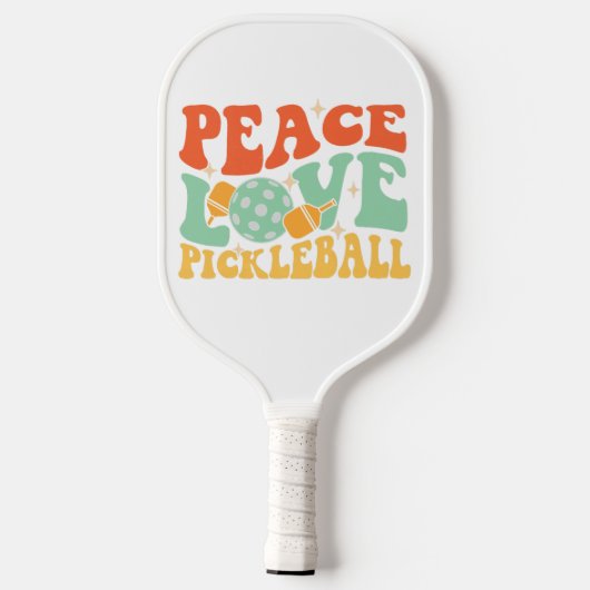 Vrede, Liefde & Pickleball – Alleen Retro Vibes Paddle (Achterkant)