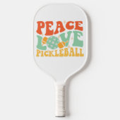 Vrede, Liefde & Pickleball – Alleen Retro Vibes Paddle (Voorkant)