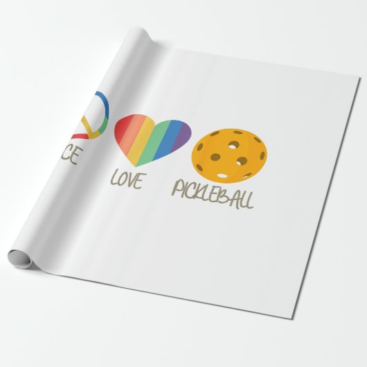 Vrede Liefde Pickleball  Cadeaupapier (Uitgerold)