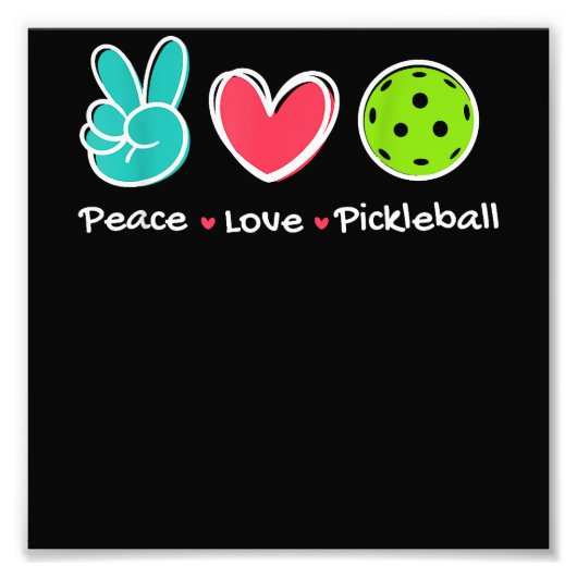 Vrede liefde Pickleball Court spelen houdt van Pic Foto Afdruk (Voorkant)