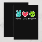 Vrede liefde Pickleball Court spelen houdt van Pic Kaart (Voorkant / Achterkant)