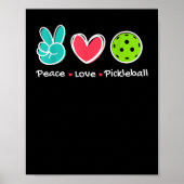 Vrede liefde Pickleball Court spelen houdt van Pic Poster (Voorkant)